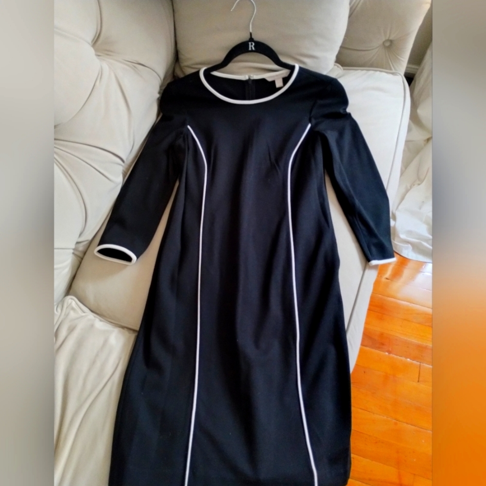 Banana republic black mid length dress stretch material.